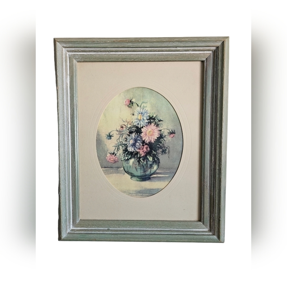 Mid-Century Floral framed print.